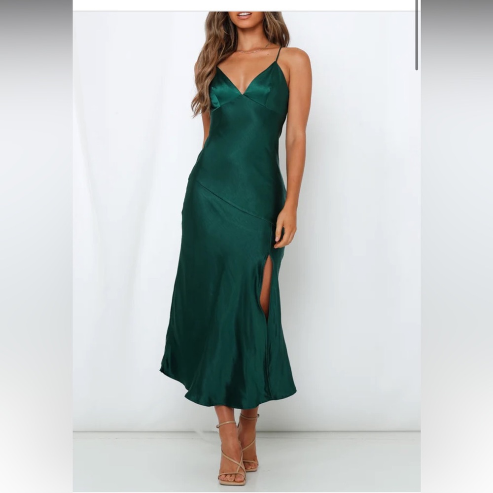 Forest Green Midi Dress - Picture 1 of 7